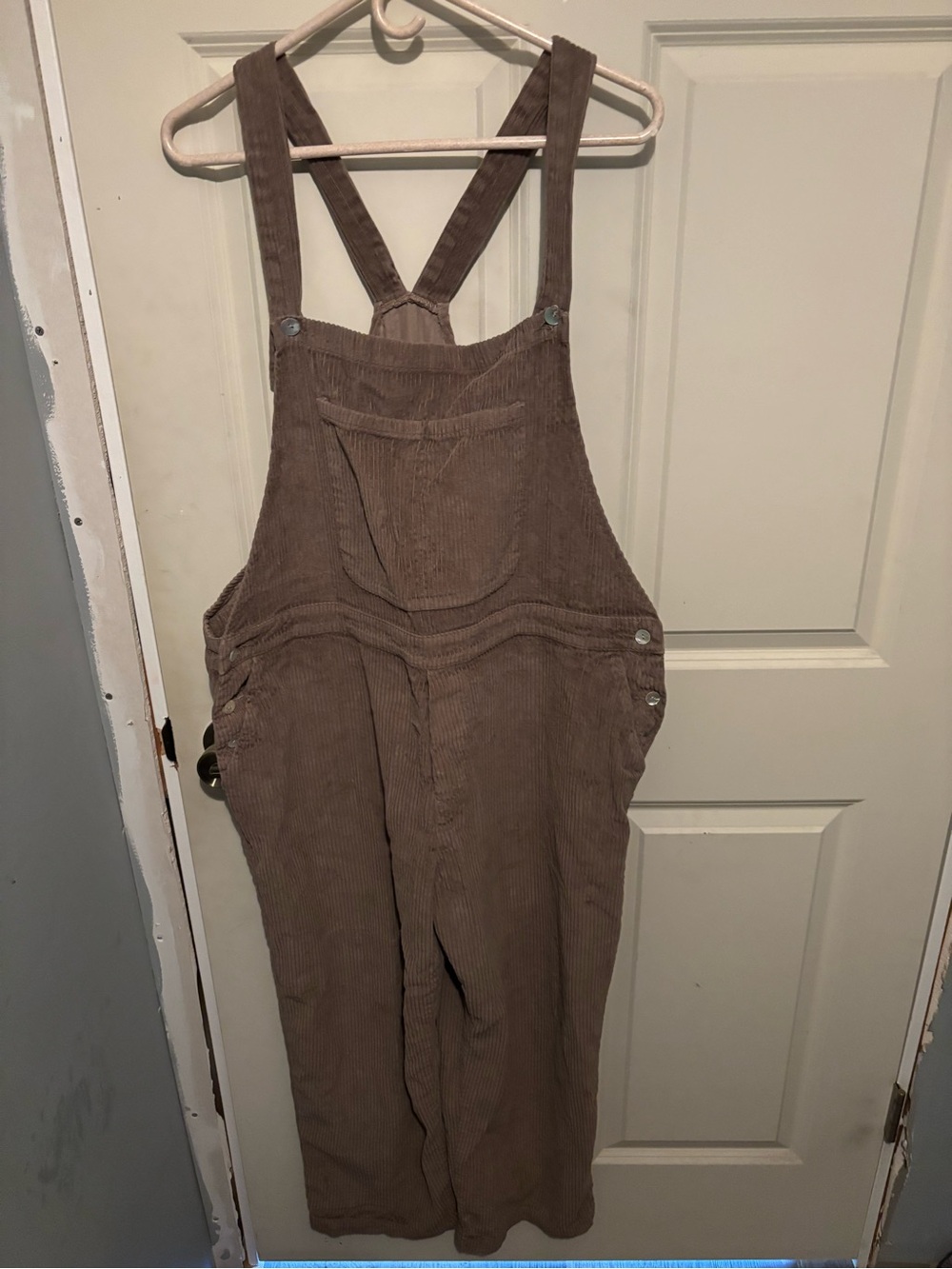 DONNI. Corduroy Overall Jumpsuit in Brown size XL